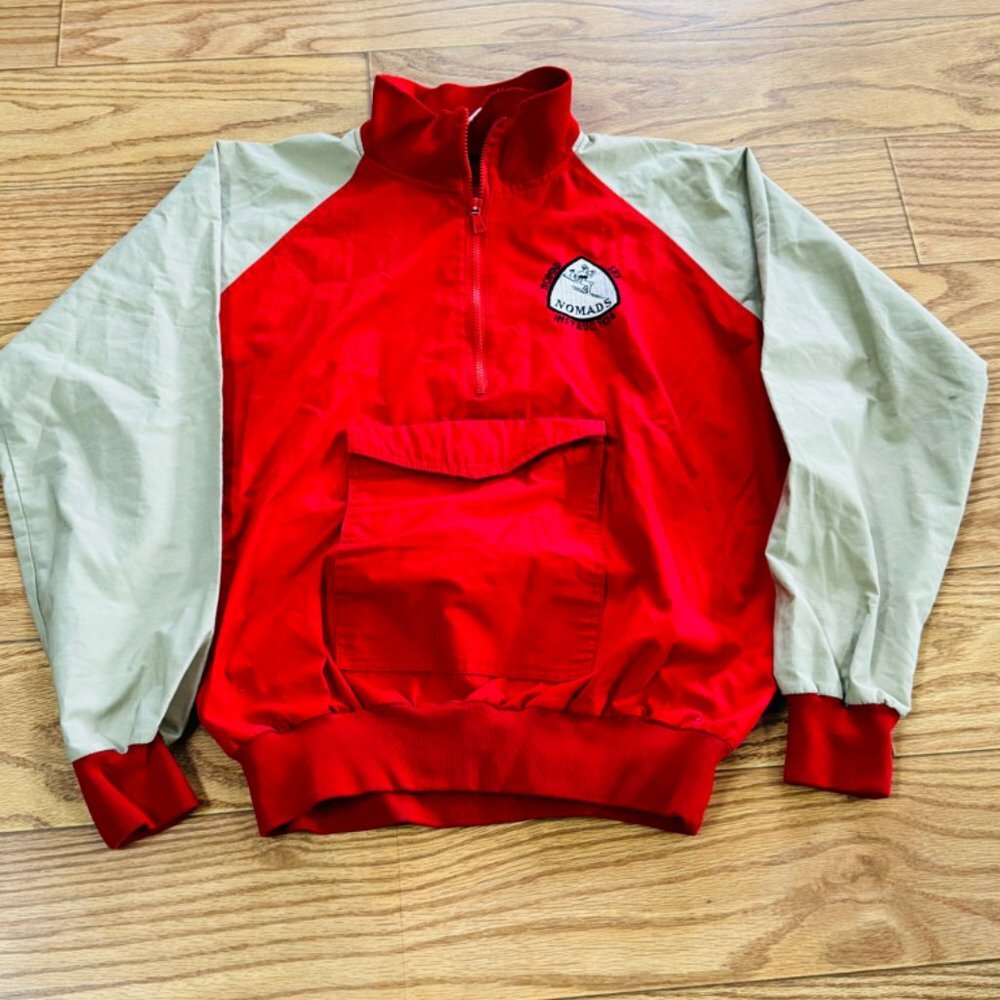 Vintage Downerwear Red 1/2 Zip Kangaroo Pocket Pullover Jacket Men's Size M